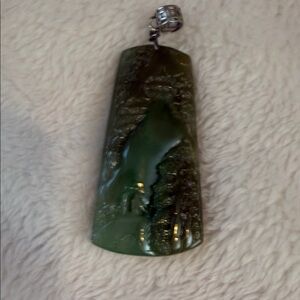 Elegant Green Jadeite Pendant (free chain with purchase)